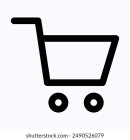 Shopping Cart, Cart Vector Icon, Isolated Lineal Vector Icon.