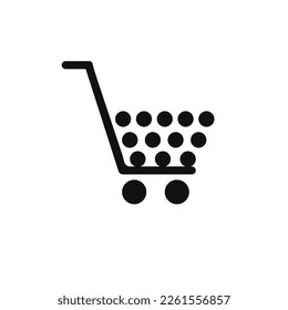 arte de la línea de iconos del vector del carro de la compra