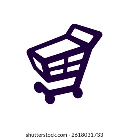 Shopping cart vector icon. Market trolley sign. E-commerce marketing symbol design. Basket illustration for web, ui and app
