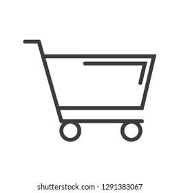Shopping cart vector icon in modern flat style isolated. Shopping cart can support is good for your web design.