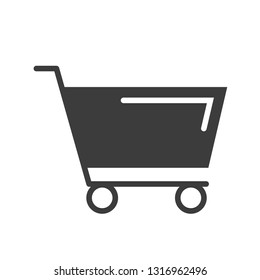 Shopping cart vector icon in modern flat style isolated. Shopping cart can support is good for your web design.