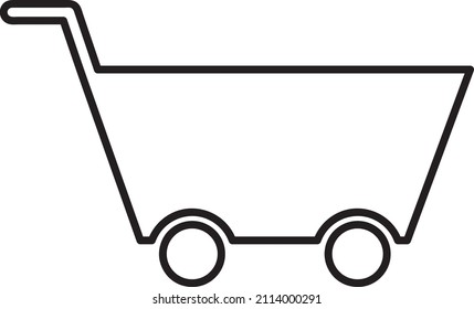 shopping cart vector icon outline illustration..eps