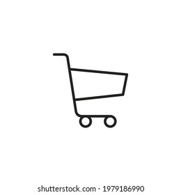 Shopping cart vector icon, Push cart line symbol.
