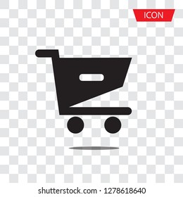 Shopping cart vector icon, remove to shopping carts vector icon isolated on white background.