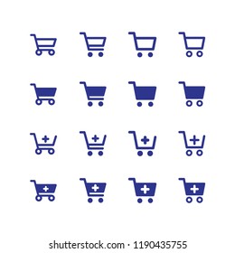 Shopping cart vector icon set