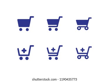Shopping cart vector icon set