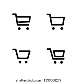 Shopping cart vector icon set, online store buy symbol