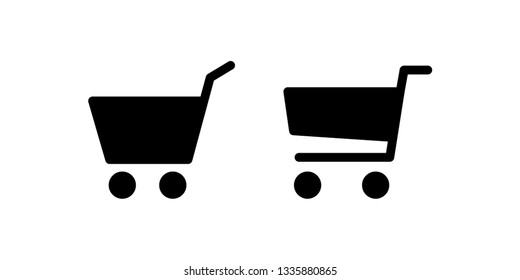 Shopping cart vector icon set, online store buy symbol