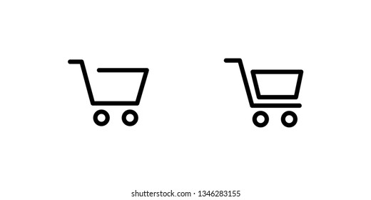 Shopping cart vector icon set, online store buy symbol