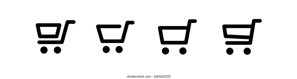 Shopping cart vector icon set, e-commerce symbol