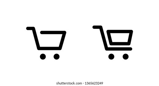 Shopping cart vector icon set, e-commerce symbol