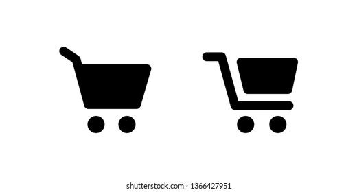 Shopping cart vector icon set, e-commerce symbol