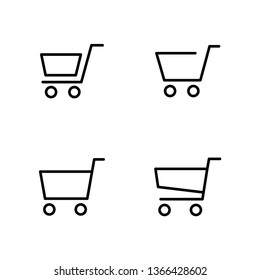 Shopping cart vector icon set, e-commerce symbol