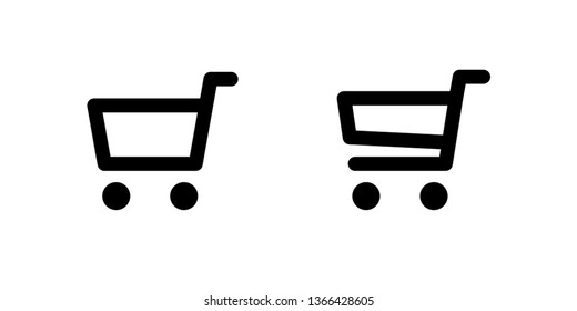 Shopping cart vector icon set, e-commerce symbol