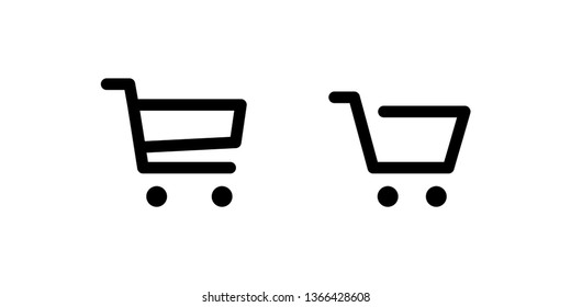 Shopping cart vector icon set, e-commerce symbol