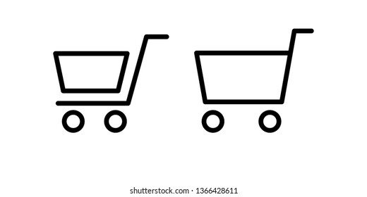 Shopping cart vector icon set, e-commerce symbol