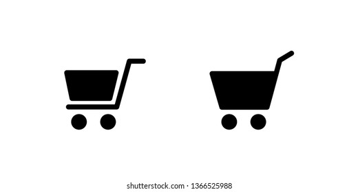 Shopping cart vector icon set, e-commerce symbol