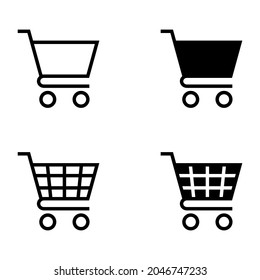 Shopping cart vector icon set