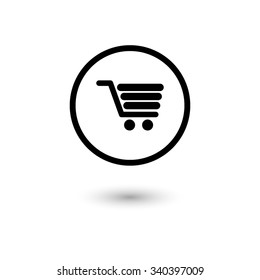 Shopping cart - vector icon with shadow
