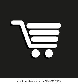 Shopping cart -  vector icon with shadow