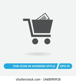 Shopping cart vector icon, simple shopping cart sign.