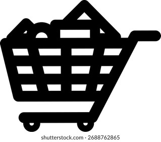 Icono de Vector de Carrito de compras, Vector de línea simple para el diseño de UI UX. Símbolo para el Sitio web y el App móvil interfaz y botón de navegación