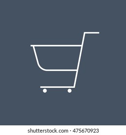 Shopping cart vector icon simple isolated