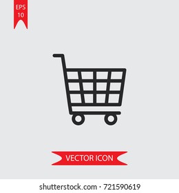 Shopping cart  vector icon, simple shop symbol sign, modern vector illustration for web, mobile design 