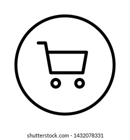 Shopping cart vector icon. Symbol of e-commerce.
