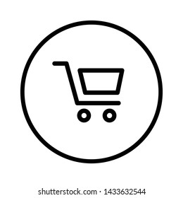 Shopping cart vector icon. Symbol of e-commerce.