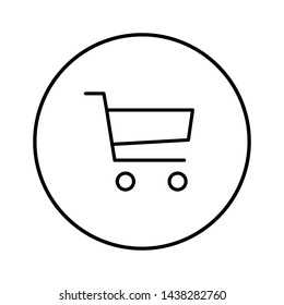 Shopping cart vector icon. Symbol of e-commerce.