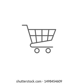 Shopping cart vector icon symbol isolated on white background