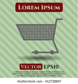 Icono o símbolo del vector del carro de compras