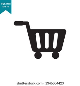 shopping cart vector icon, trolley icon