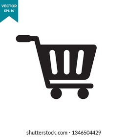 shopping cart vector icon, trolley icon