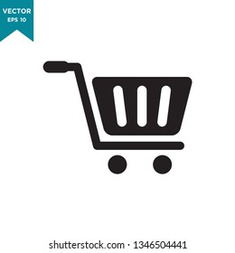 shopping cart vector icon, trolley icon