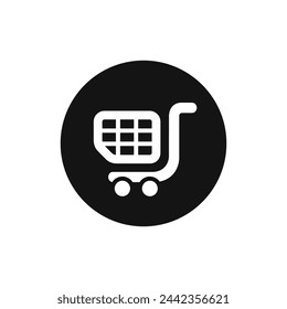 Icono de vector de carrito de compras. Icono de tienda web.