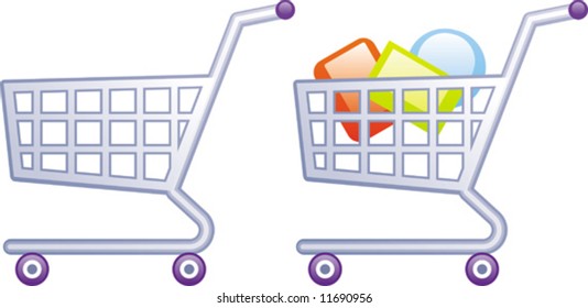Shopping cart vector icons