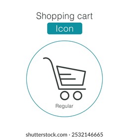 Shopping cart vector icons. Regular Icon in vector and illustration. Linear icon collection. Editable stroke. Store shopping cart stock vector. Trolley and grocery basket. Trendy outline symbols.