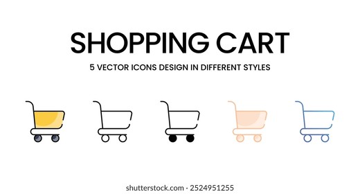 Conjunto de iconos vectoriales de Carrito de compras listos para usar App casados y móviles.