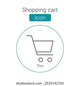 Iconos del vector del Carrito de compras. Icono delgado en Vector e ilustración. Colección de iconos lineales. Trazo editable. Almacene el Vector de Carrito de compras. Carrito y cesta de la compra. Símbolos de contorno de moda.