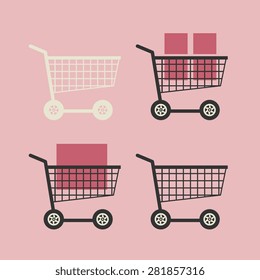 Shopping cart, vector illustration