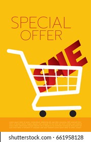 Shopping cart, vector illustration