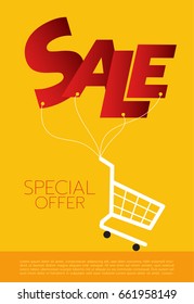 Shopping cart, vector illustration