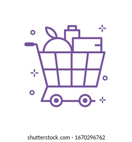 Shopping Cart Vector illustration. Shopping and E-commerce Outline icon. EPS 10 File