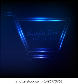 Shopping cart. Vector illustration of side view empty supermarket shopping cart.