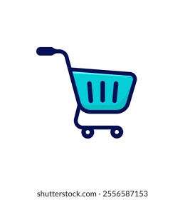 Shopping cart vector illustration with simple design suitable for icon