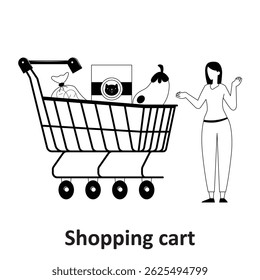 Shopping cart Vector illustration which can easily modify or edit

