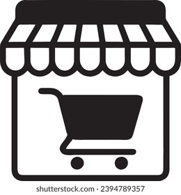 vehículo de compra dentro del mercado. Blanco y negro.