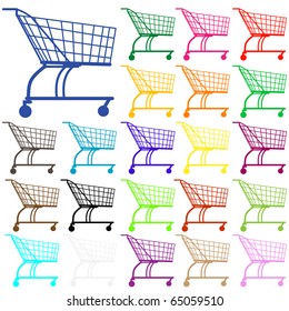 Shopping cart vector isolated on white